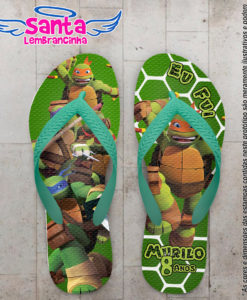 Chinelo personalizado infantil tartaruga ninja cod 6573
