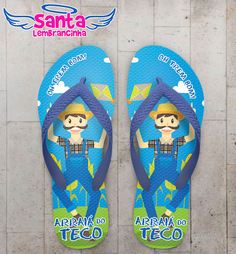 Chinelo personalizado festa junina corporativo cod 6564