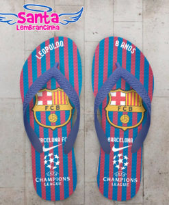 Chinelo personalizado infantil futebol barcelona cod 6791