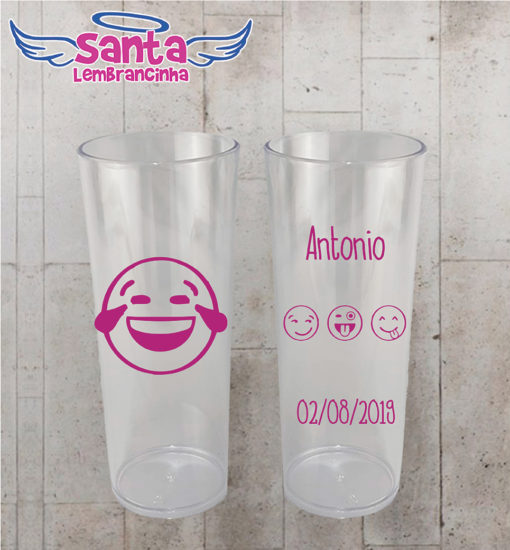 Copo long drink emoji personalizado – cod 7409