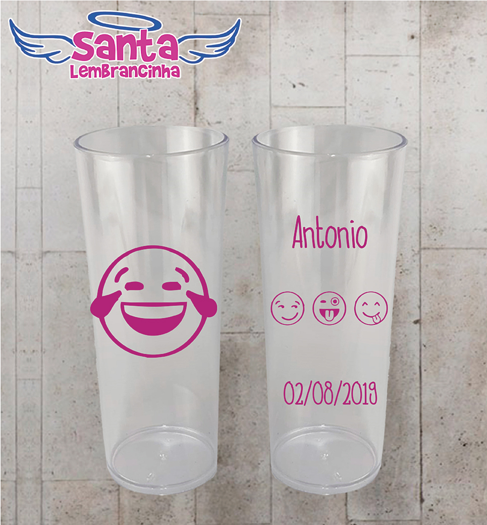 Copo long drink emoji personalizado – cod 7409