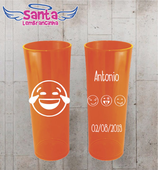 Copo long drink emoji personalizado – cod 7409