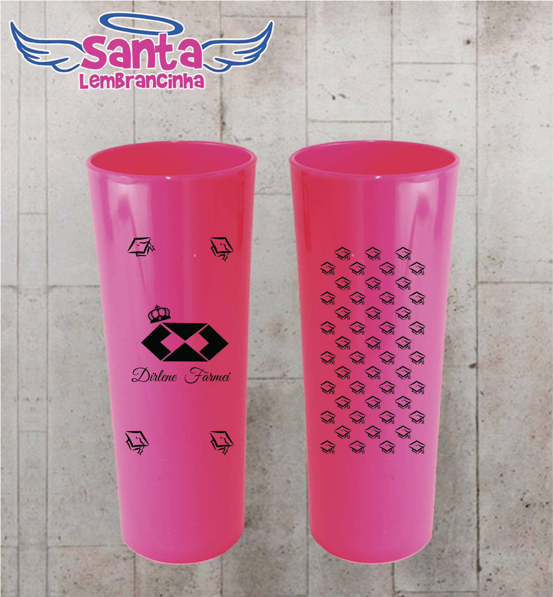 Copo long drink formatura administração com capelos personalizado – cod 7015