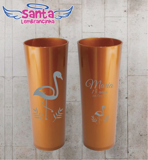 Copo long drink 15 ano flamingo personalizado – cod 6992