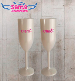 Taça de champanhe personalizada corporativo claro cod 8887