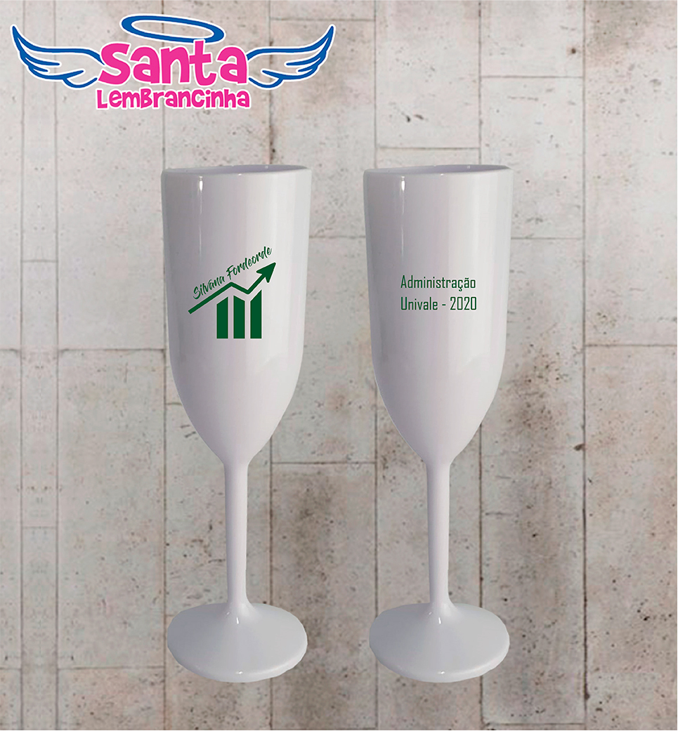 Taça de champanhe personalizada formatura administração cod 8898