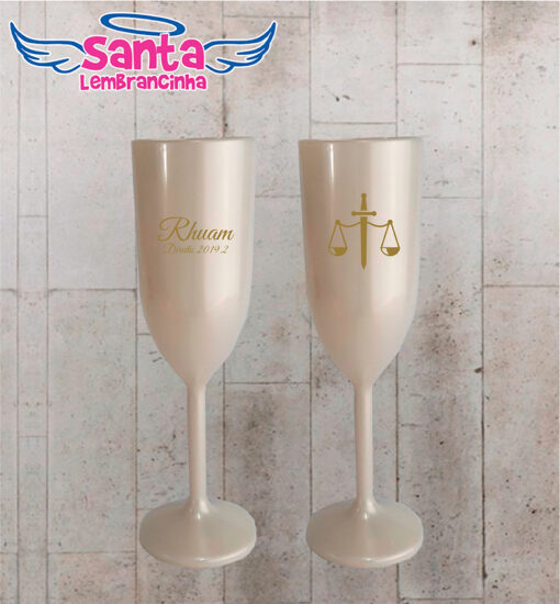 Taça de champanhe personalizada formatura direito cod 8906
