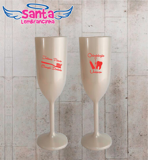 Taça de champanhe personalizada formatura odontologia cod 8945