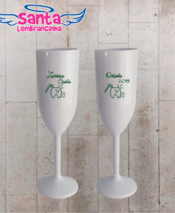 Taça de champanhe personalizada formatura odontologia cod 8949