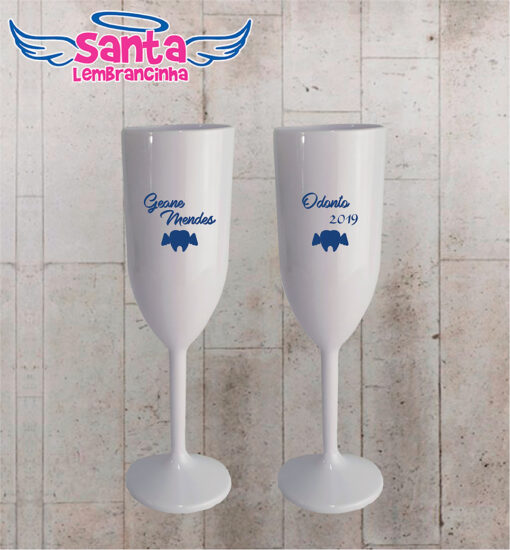 Taça de champanhe personalizada formatura odontologia cod 8952