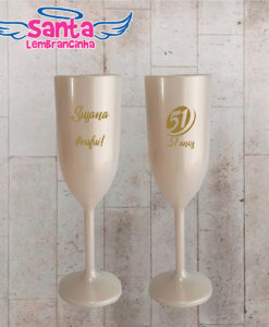 Taça de champanhe personalizada aniversário cod 8849