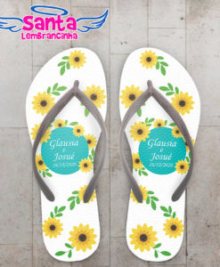 Chinelo casamento personalizado com girassol cod 9153