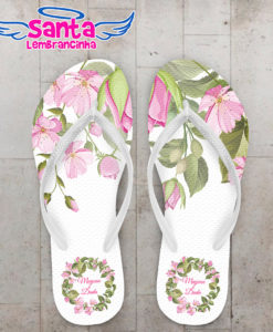 Chinelo casamento personalizado com floral cod 9223