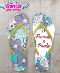 Chinelo casamento personalizado com floral cod 9266