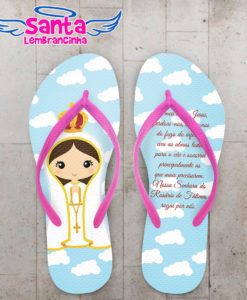 Chinelo religioso católico personalizado nossa senhora de fátima cod 9562