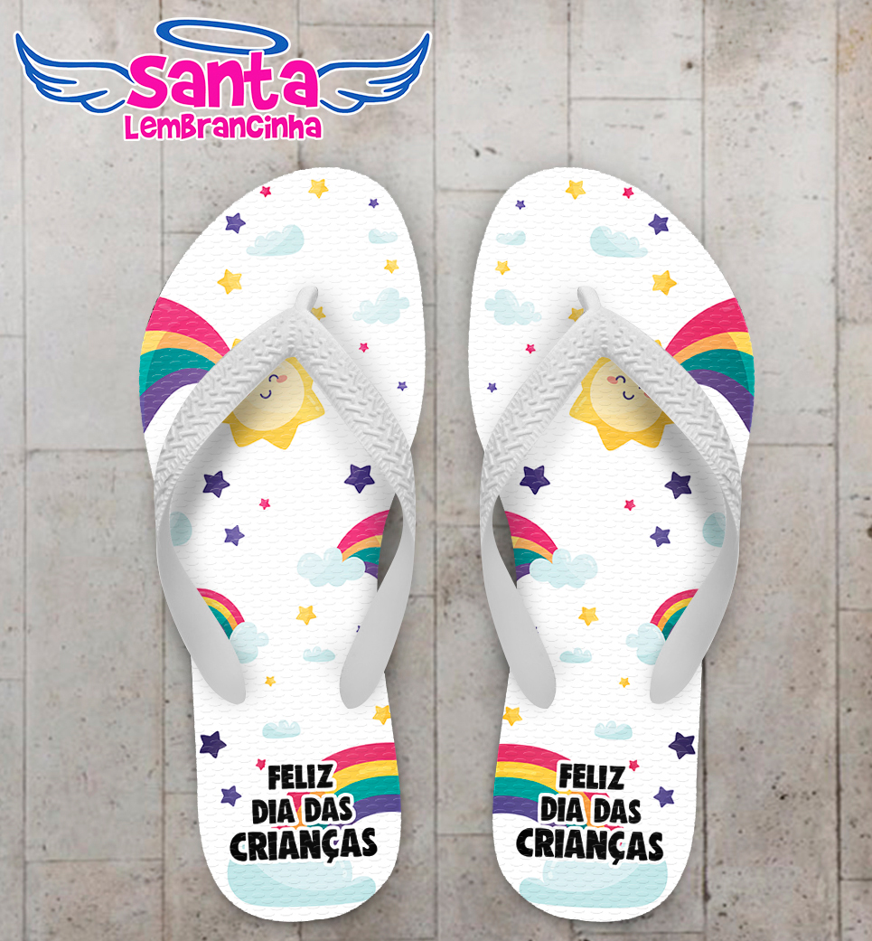 Chinelo dia das crianças personalizado com estrelas cod 9403