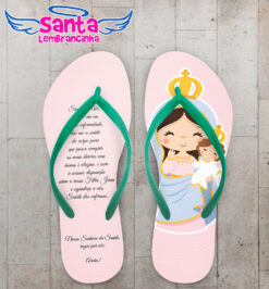 Chinelo religioso católico personalizado nossa senhora da saúde cod 9564