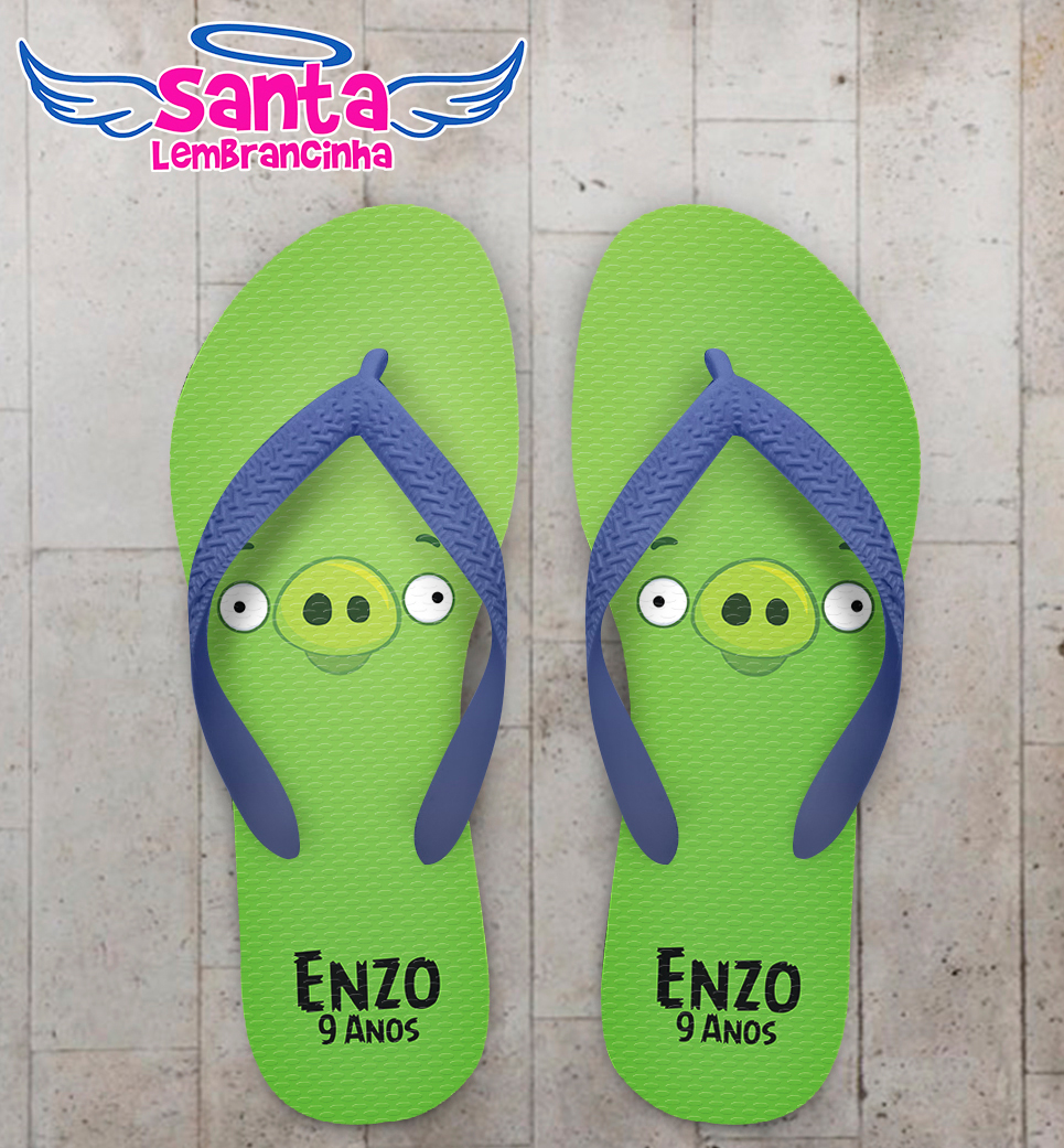 Chinelo infantil angry birds personalizado cod 9501
