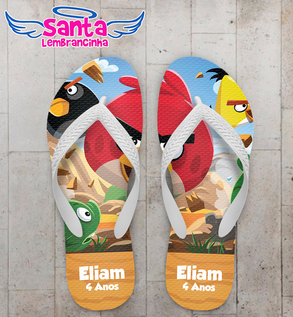 Chinelo infantil angry birds personalizado cod 9469