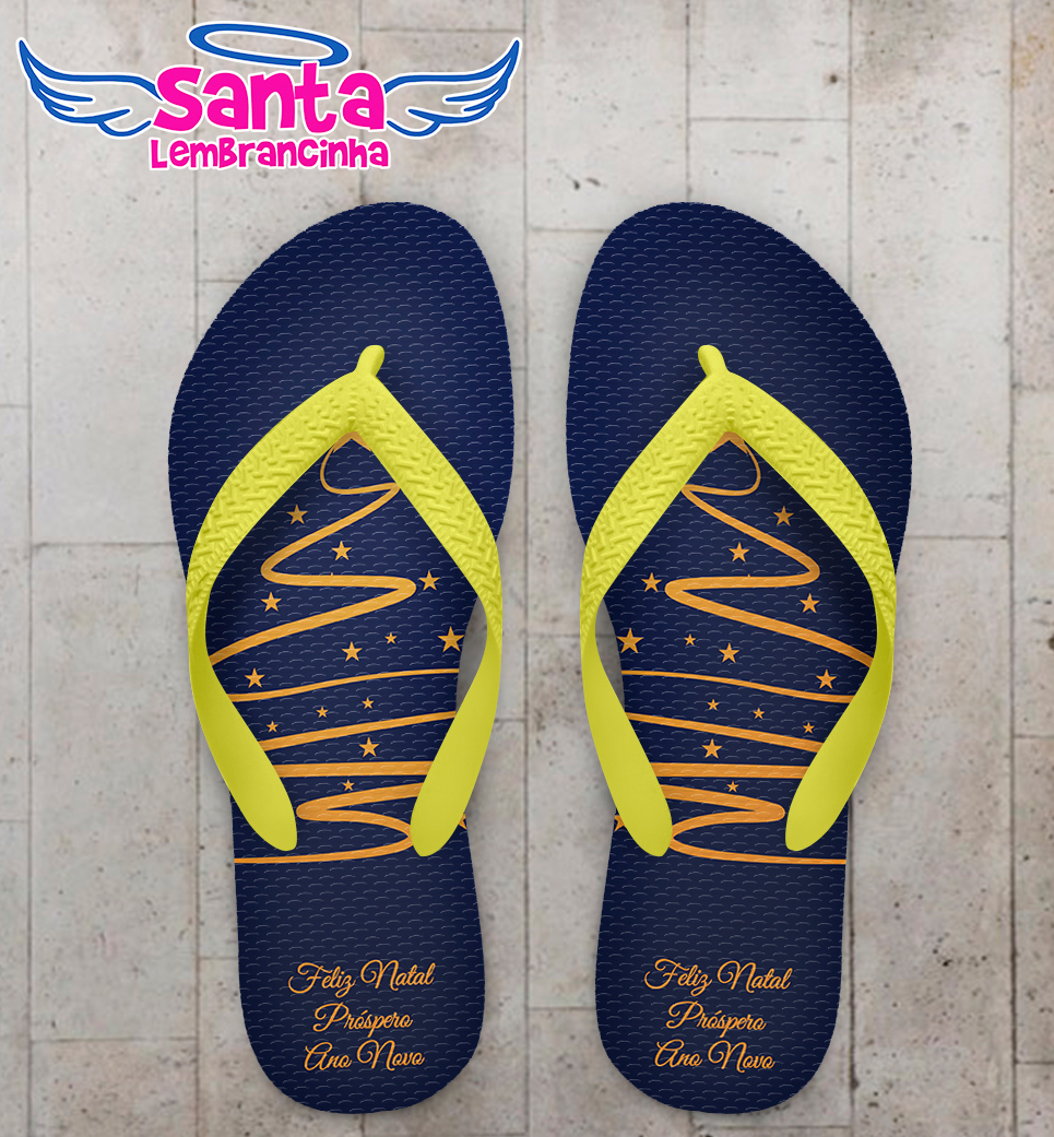 Chinelo natalino personalizado com estrelas cod 9695
