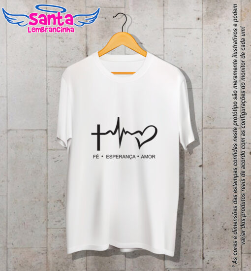 Camiseta personalizada fé esperança amor cod 6433