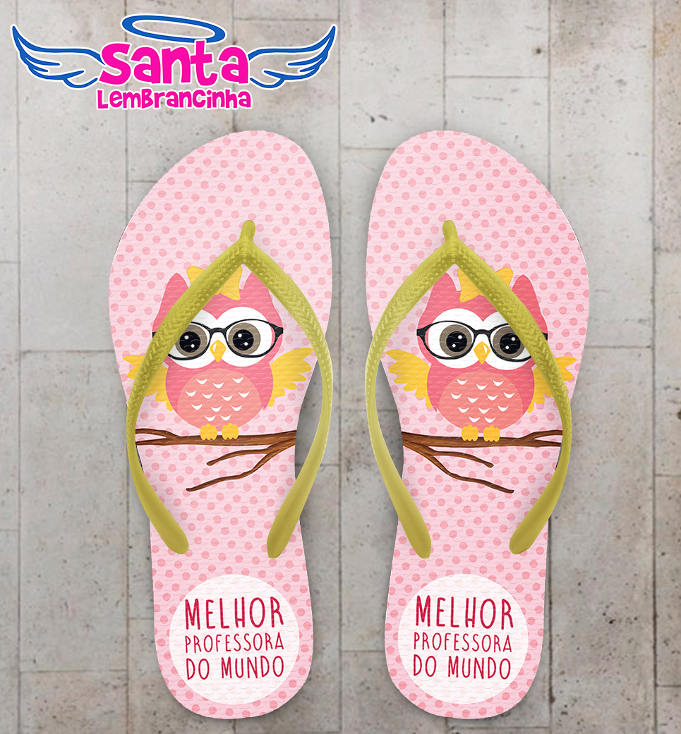 Chinelo dia do professor melhor corujinha cod 9788