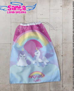 Saquinho infantil arco iris personalizado cod 7922