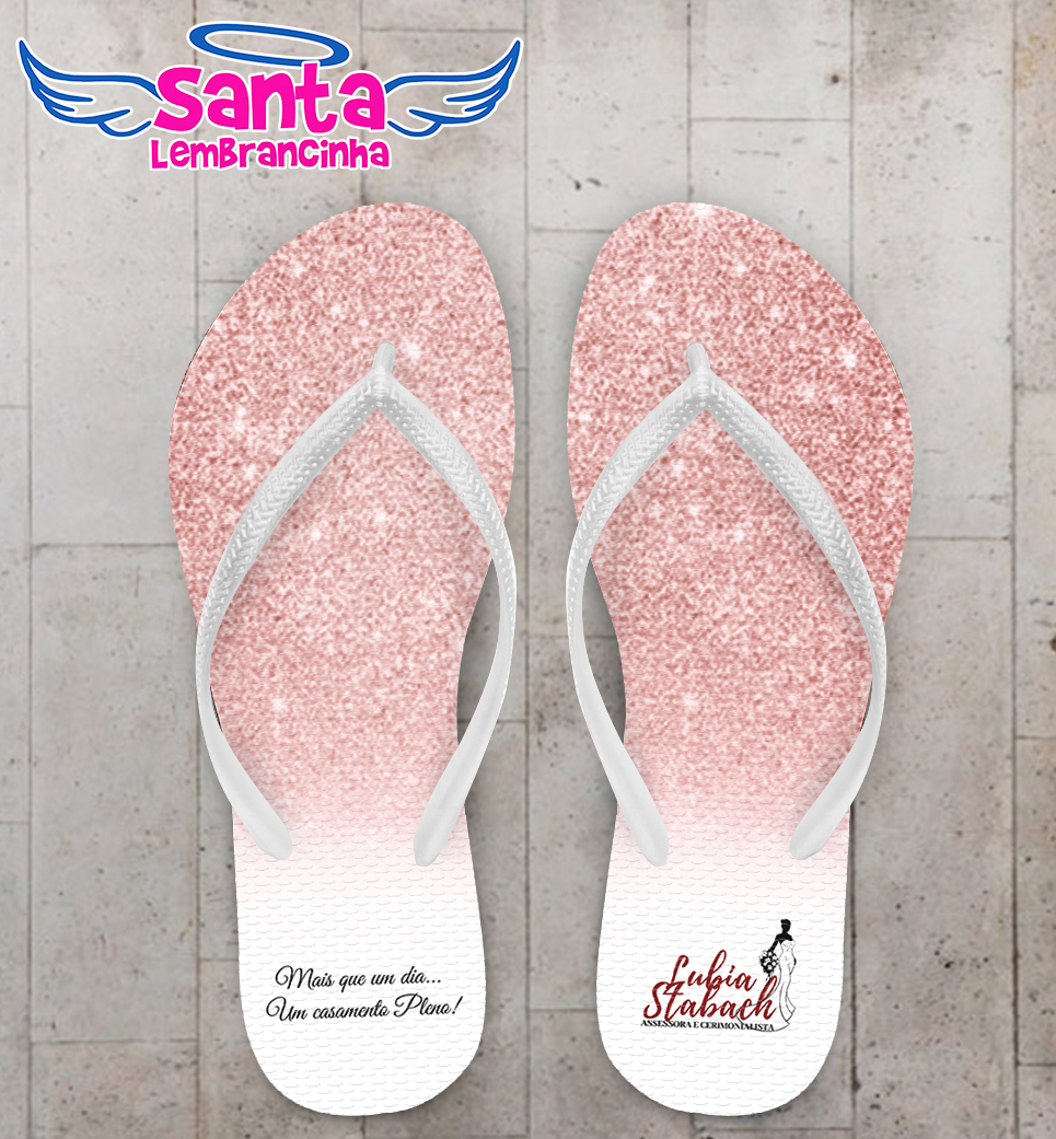 Chinelo casamento brilho nude personalizado cod 8023
