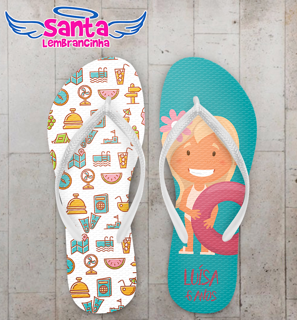 Chinelo Infantil Pool Party Personalizado COD 9898