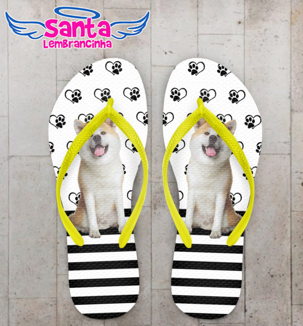 Chinelo Cachorro com Fundo de Coração Personalizado COD 9957
