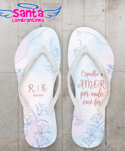 Chinelo casamento iniciais floral aquarela personalizado cod 10291 (cópia)