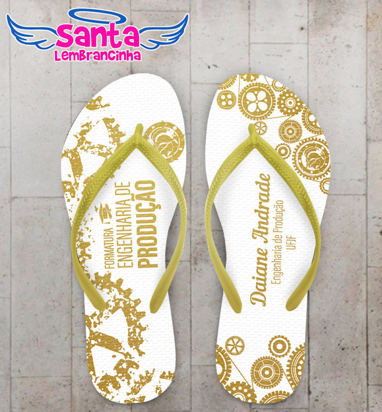 Chinelo Formatura Engenharia De Produção Engrenagem Personalizado Cod 10346