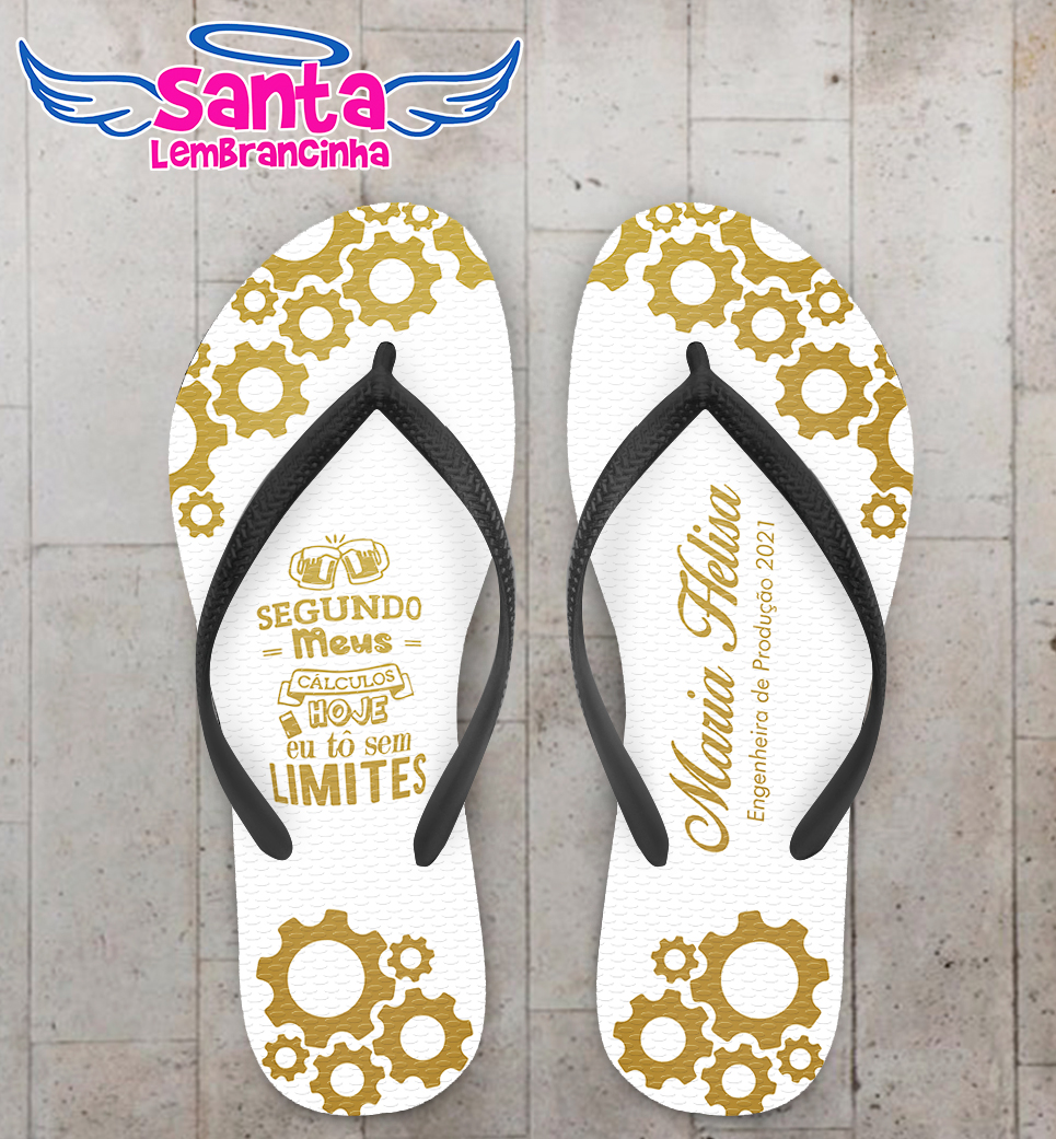 Chinelo Formatura Engenharia De Produção Personalizado Cod 10347 Santa Lembrancinha