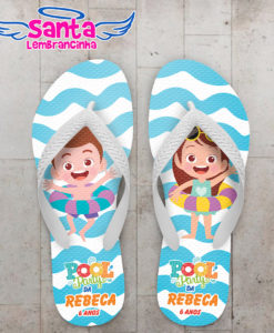 Chinelo Infantil Pool Party Personalizado COD 9898