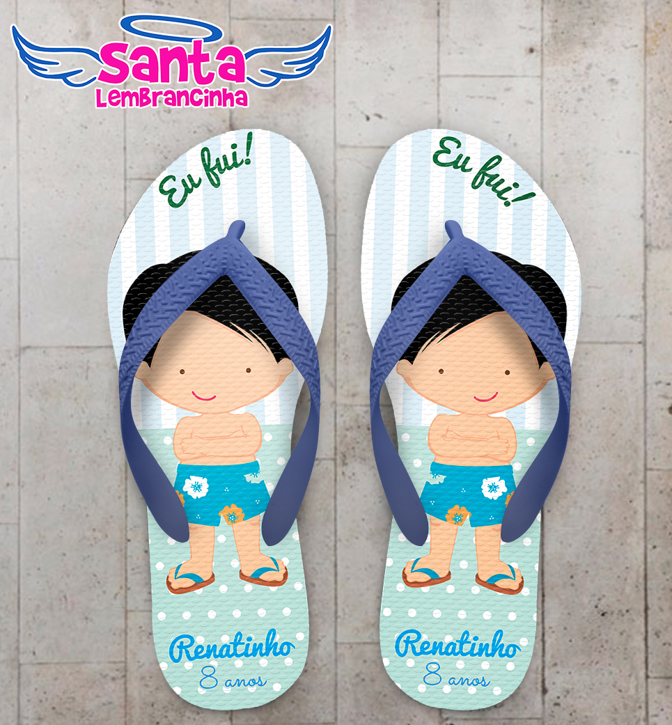 Chinelo Personalizado Infantil Pool Party COD 9898 - Brasil pé