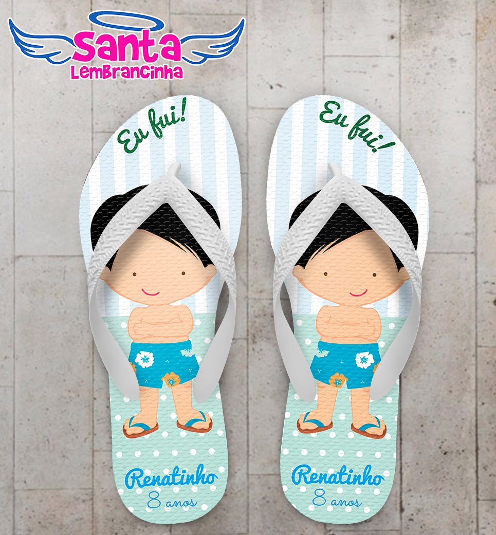 Chinelo Infantil Pool Party Personalizado COD 9898