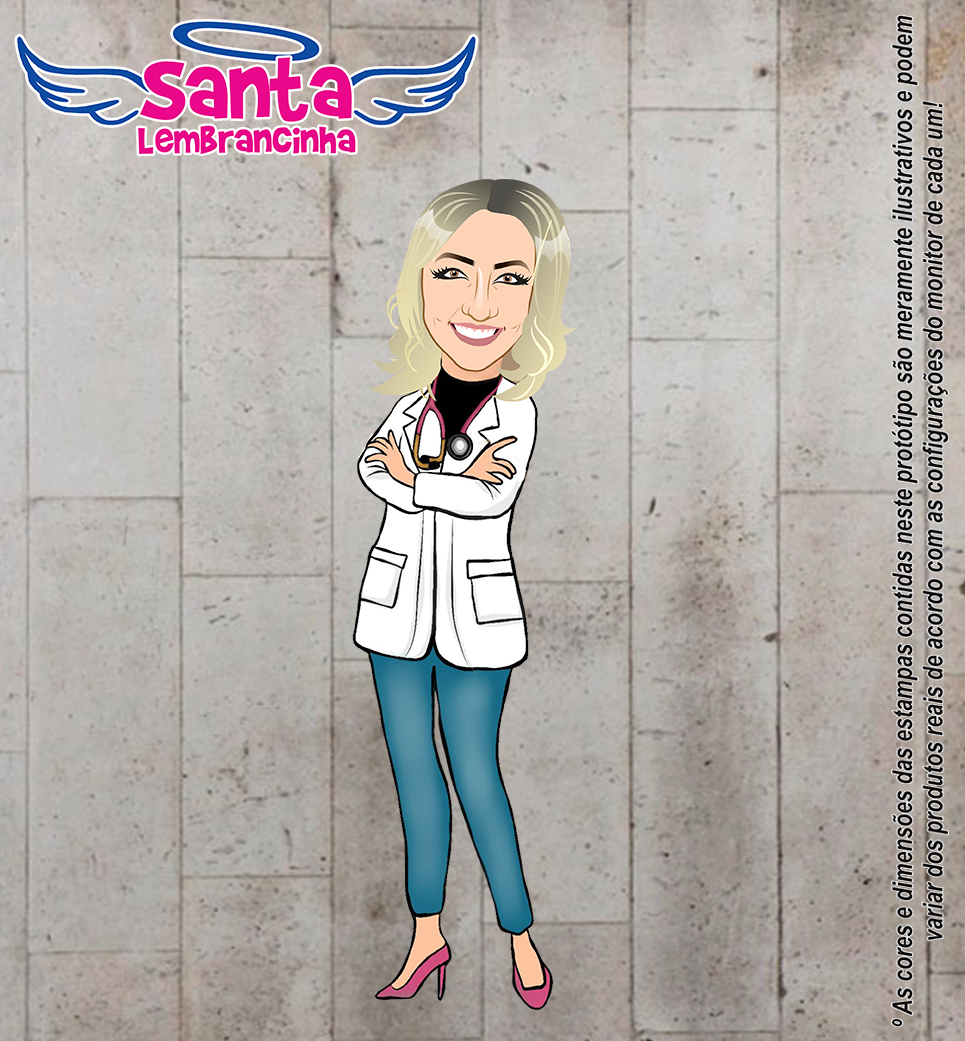 Linda Caricatura Aniversário Lindo Rosto Médica Enfermeira