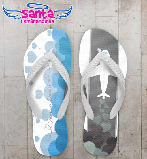 Chinelo casamento floral personalizado cod 12348