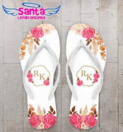 Chinelo casamento praia floral magenta personalizado cod 12432 (cópia)