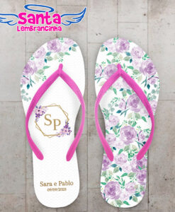 Chinelo casamento floral lavanda personalizado  cod 12354 (cópia)