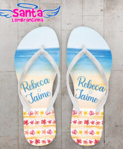 Chinelo casamento estrela do mar e folhas personalizado cod 12446 (cópia)
