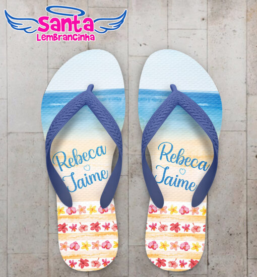 Chinelo casamento estrela do mar e folhas personalizado cod 12446 (cópia)