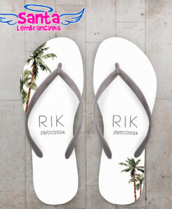 Chinelo casamento folhas personalizado cod 12331