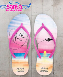 Chinelo casamento folhas eucalipto e flores personalizado cod 12443 (cópia)