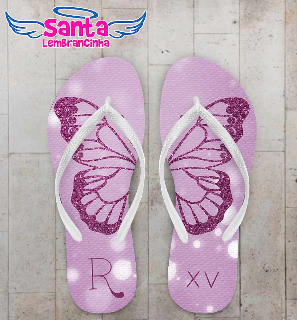 Chinelo debutante borboleta personalizado cod 12307 (cópia)