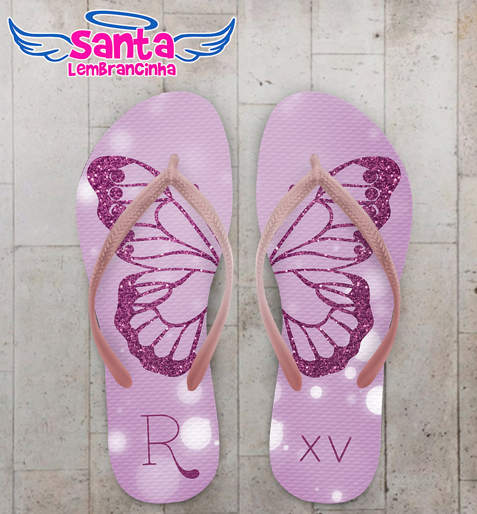 Chinelo debutante borboleta personalizado cod 12307 (cópia)