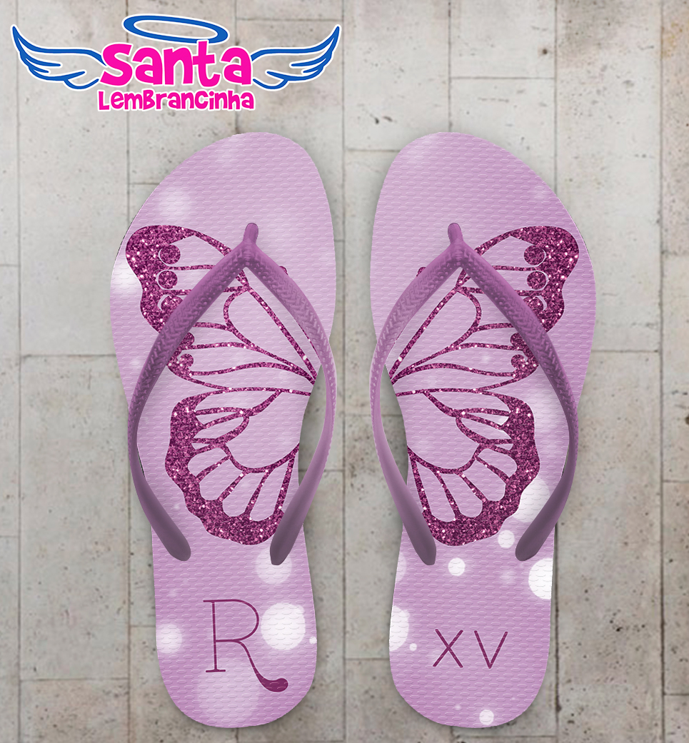 Chinelo debutante borboleta personalizado cod 12307 (cópia)