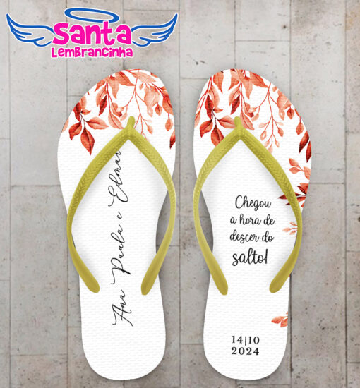 Chinelo casamento folhas personalizado cod 12471 (cópia)