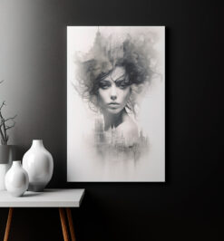 Quadro decorativo abstrato mulher retangular cod r015