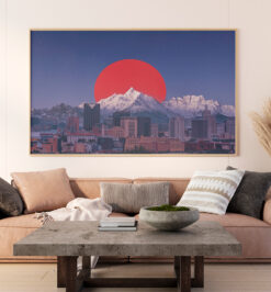Quadro decorativo abstrato cidade retangular cod r006